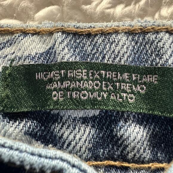 Wild Fable Women's Highest Rise Extreme Flare Jeans Daisy Floral Frayed Hem 00 - Picture 7 of 10